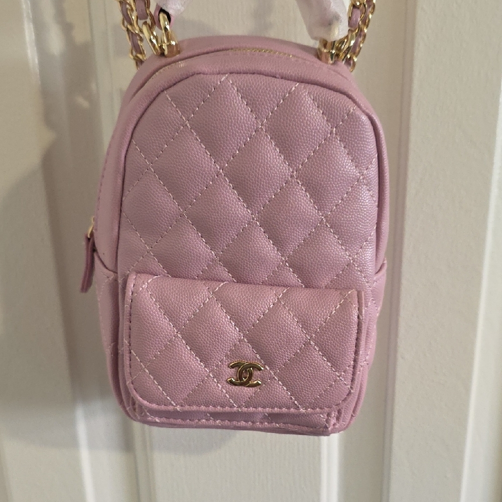 Pink Quilted Mini Backpack